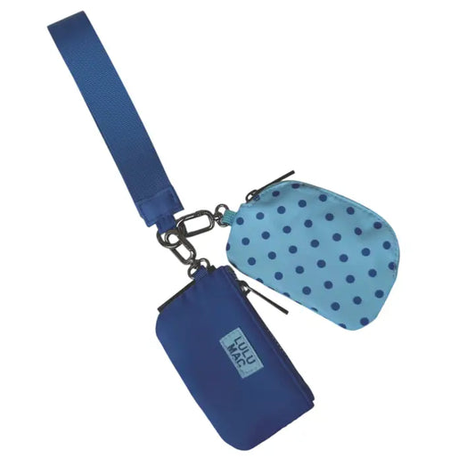 Lulu Mac- Blue/Navy Dots-Wrist Wallet