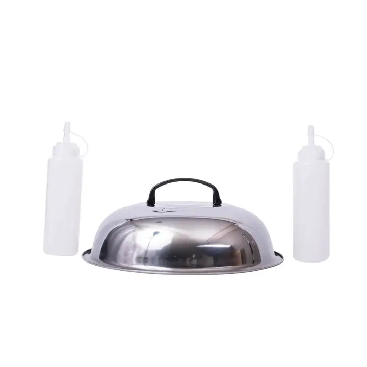 Mad Man Scorched Griddle Dome & Sauce Bottles | Men's Grilling Kit