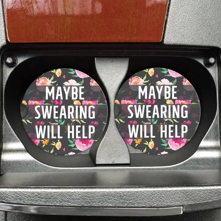 Mugsby Maybe Swearing Will Help Car Coasters