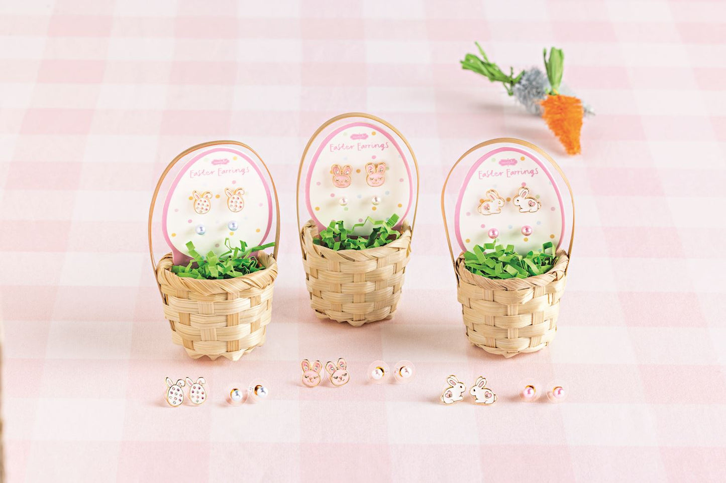 MUD PIE EASTER STUD EARRING BASKET SETS