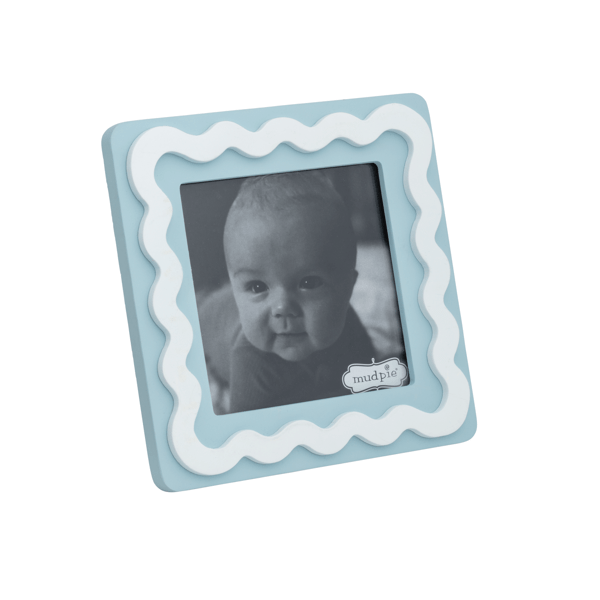 MUD PIE SQUARE BLUE WOOD FRAME