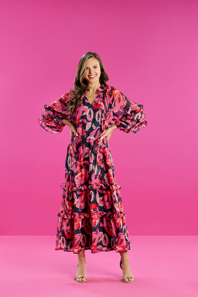 MUD PIE PORTIA MAXI DRESS-PINK