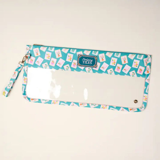 The Darling Effect Mahjong Tile Keeper Pouch–It's Mahj Time Teal