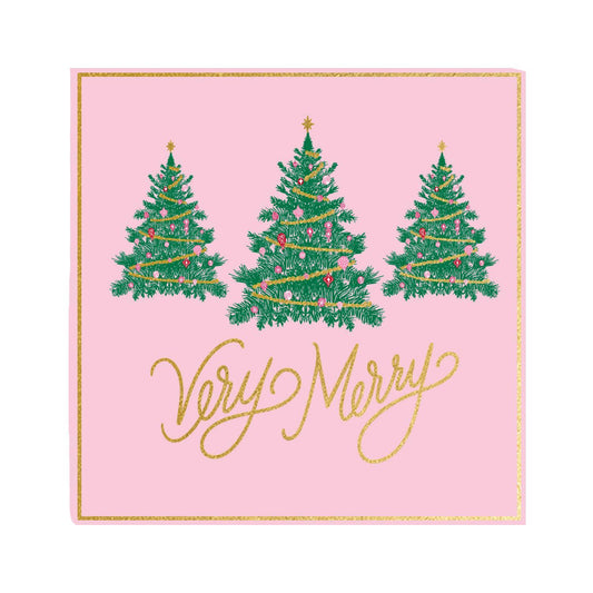 Mary Square  Cocktail Napkins Very Merry