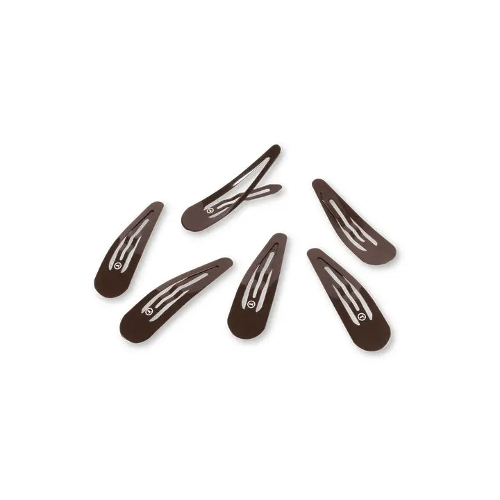 Teleties Snap Clip | Brown | 6 Count