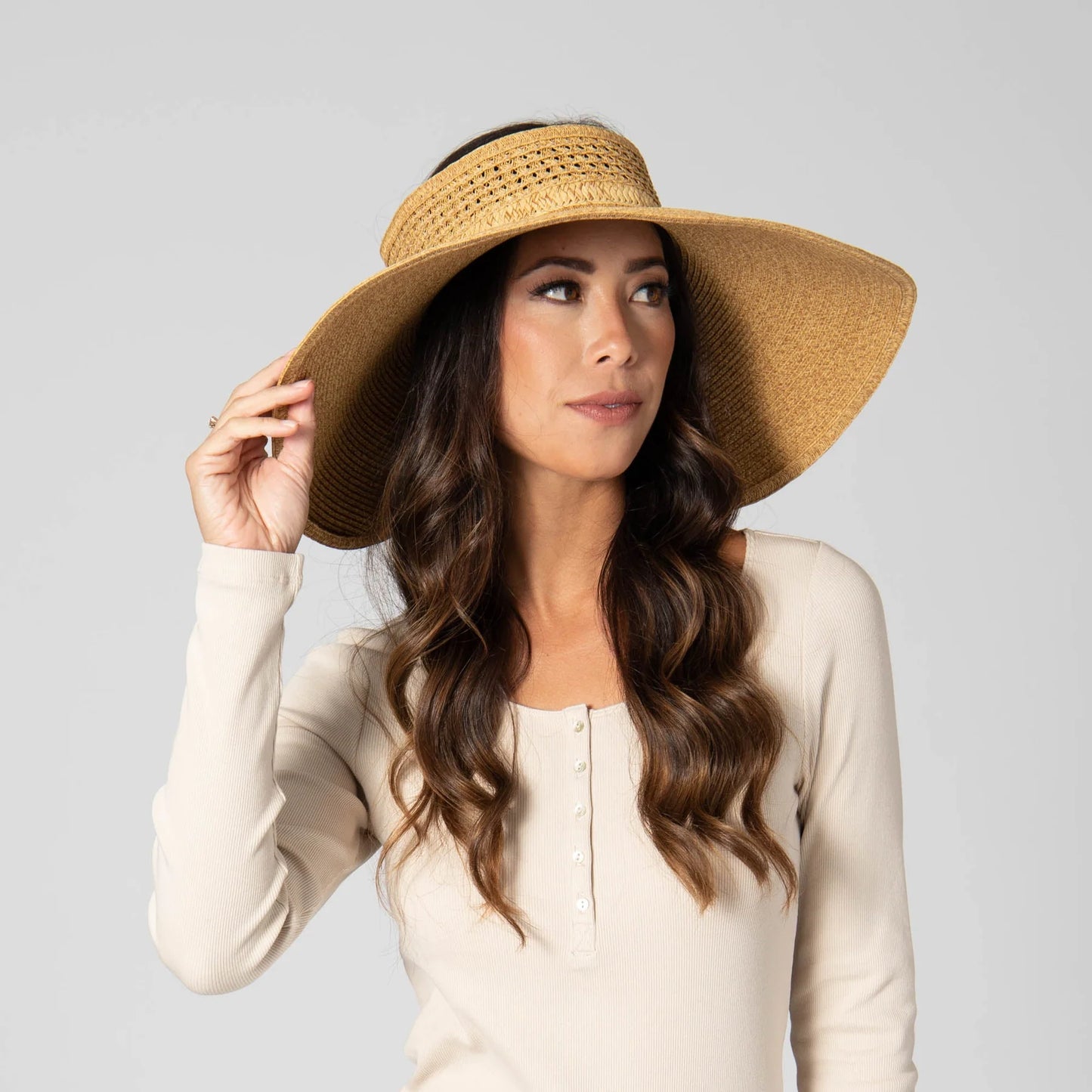 San Diego Hat Everyday Full Coverage - Wide Brim Roll Up Visor-Toast
