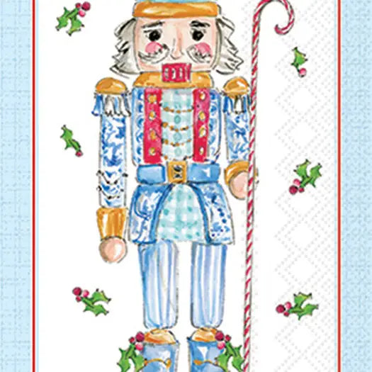 Paper Guest Towels Pk/16 Blue Nutcrackers Christmas