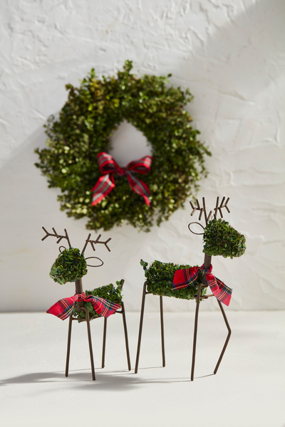 MUD PIE SMALL BOXWOOD REINDEER