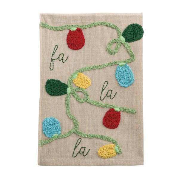 MUD PIE CROCHET CHRISTMAS LIGHTS TOWEL