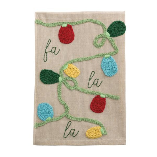 MUD PIE CROCHET CHRISTMAS LIGHTS TOWEL