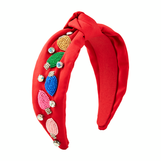 MUD PIE LIGHTS HOLIDAY BEADED HEADBAND