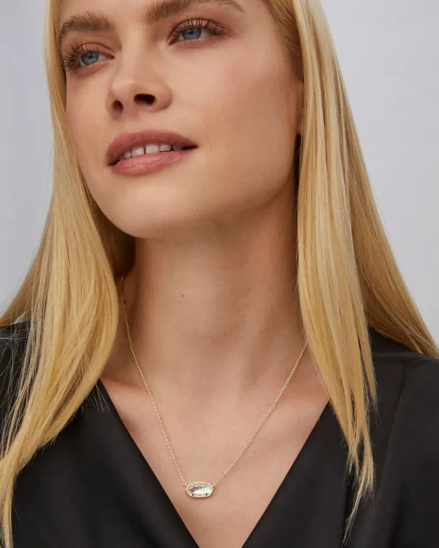 Kendra Scott Elisa Gold Pendant Necklace in Dichroic Glass