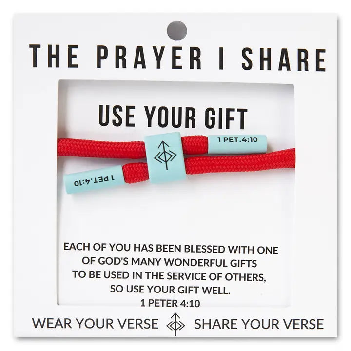 THE PRAYER I SHARE Use Your Gift Christian Cord Bracelet | Christian Athletes