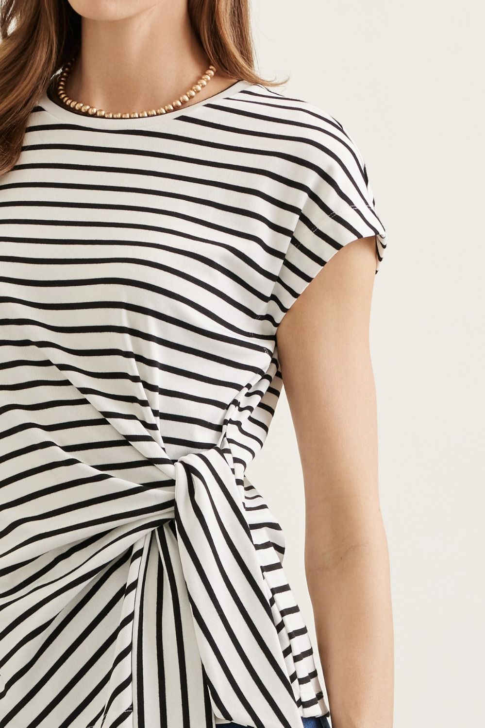 Entro Striped Cap Sleeve Top