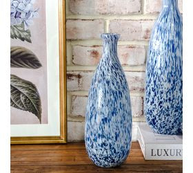pD HOME 12" BLUE SPECKLE BUD VASE
