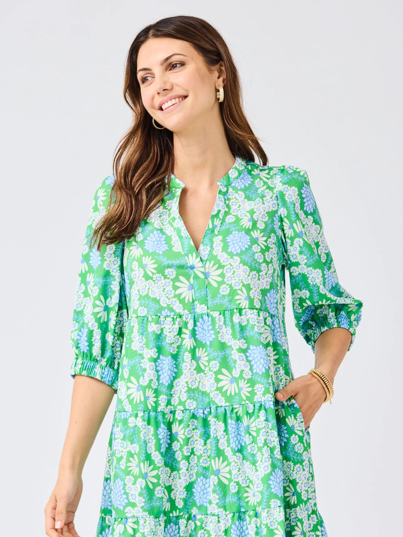 Mary Square Cameron Dress | Daisy Chain Green