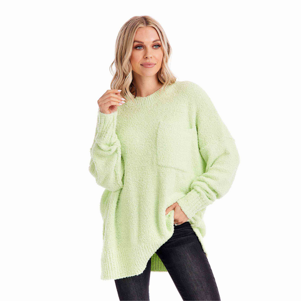 MUD PIE ROME CHENILLE SWEATER-LIME