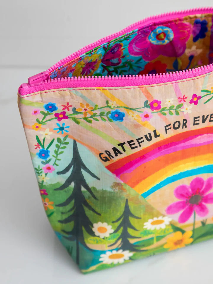 Natural Life Recycled Zipper Pouch - Grateful