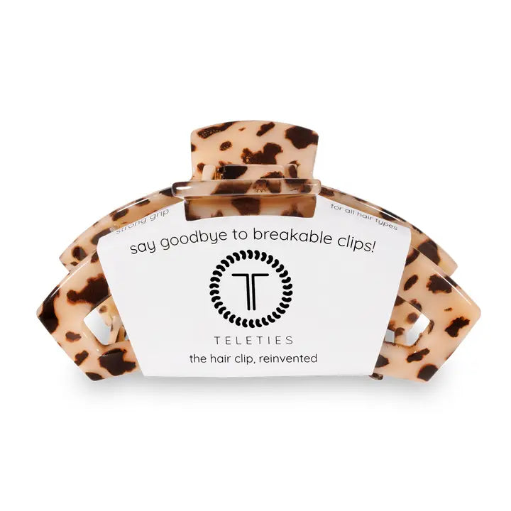 Teleties Open Hair Clip | Large | Blonde Tortoise