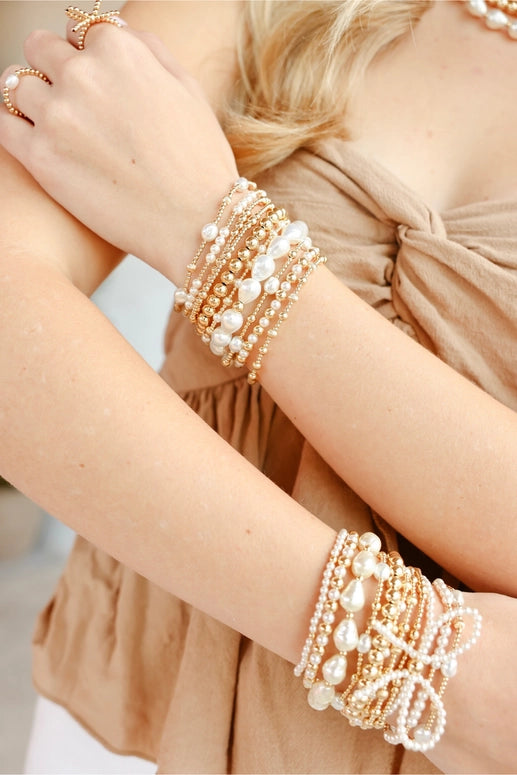 Beaded Blondes Maggie Fluted Bracelet in Gold
