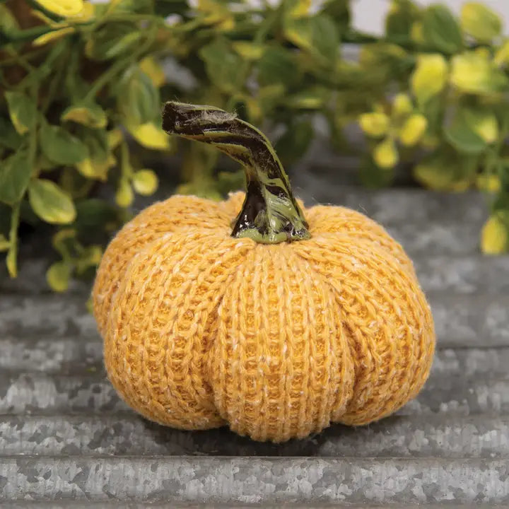 Bright Ideas Orange Knit Pumpkin Small