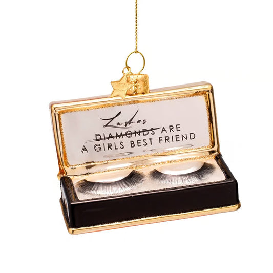 VONDELS Ornament glass black fake lashes H2.75"