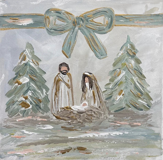 Southern Cotton Mill  GA Bow Nativity Ornament
