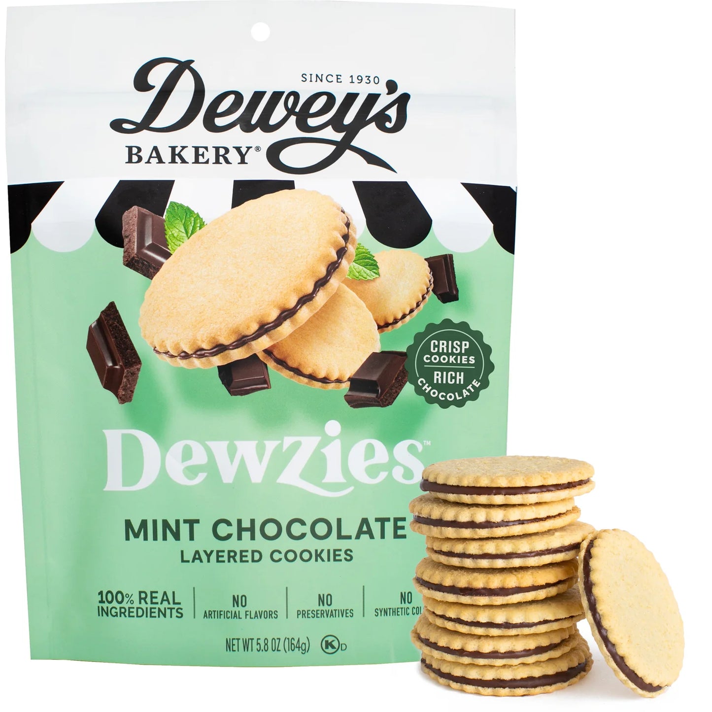 DEWEY'S BAKERY MINT CHOCOLATE DEWZIES LAYERED COOKIES