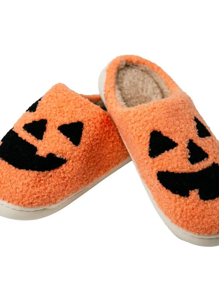 Top It Off Jack-O-Lantern Slip-On Slippers