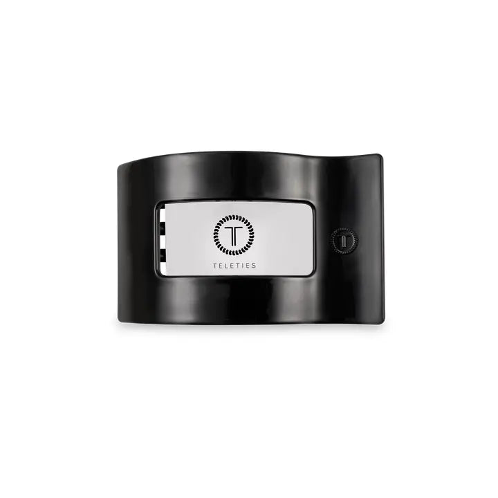 Teleties Flat Rectangle Hair Clip | Small | Jet Black