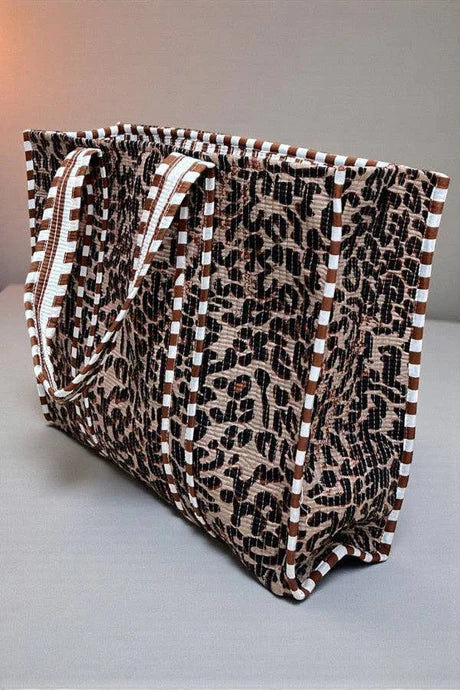 Nash Gray Wild Thing Leopard Print Tote Bag