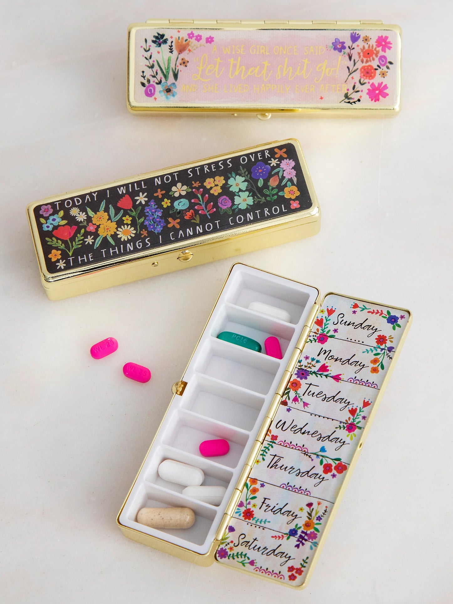 Natural Life Weekly Pill Organizer-Today I Will Not Stress