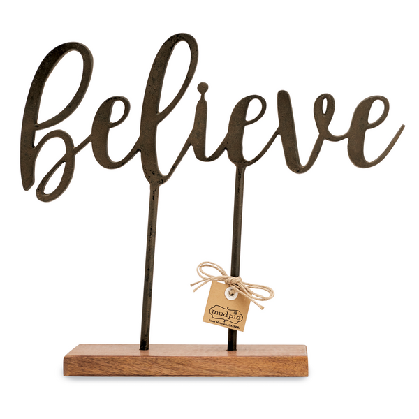 MUD PIE BELIEVE METAL TABLETOP DECOR