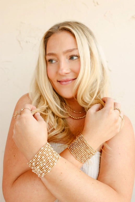 Beaded Blondes Dainty Sutton Bracelet in Gold