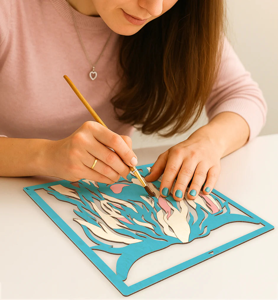 SPLAT PLANET WOODEN HIGHLAND COW ART CRAFT KIT