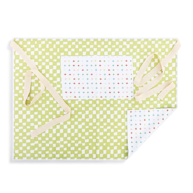 DEMDACO Green Checker Absorbent Half Apron - 27x20in
