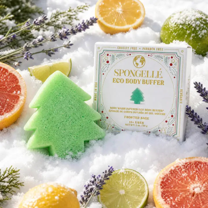 Spongelle Frosted Sage Eco Holiday Tree Body Buffer
