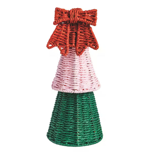 MUD PIE LARGE WOVEN CHRISTMAS TREE SITTER