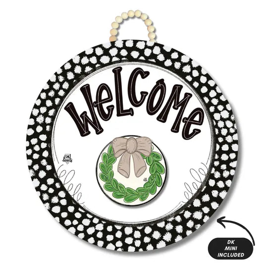 DK Designs Black and White Dot Door Hanger w/ Room For Mini