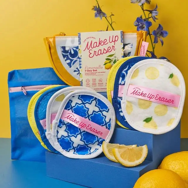The Original MakeUp Eraser Limoncello 7-Day Set & Makeup Bag Gift Set