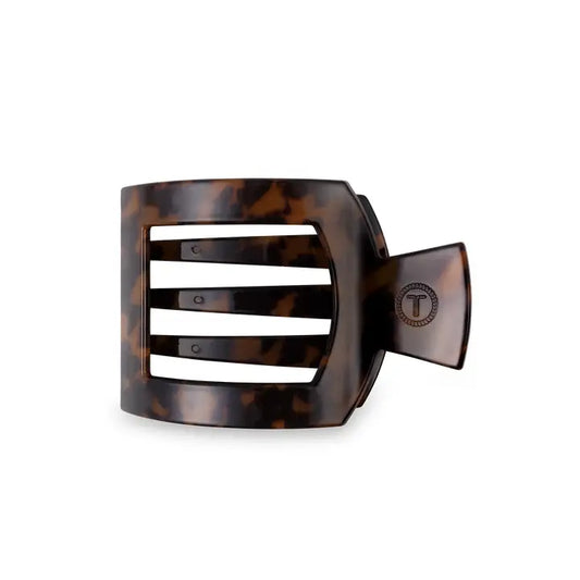 Teleties Square Flat Hair Clip | Med. | Tortoise