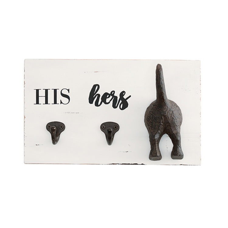 MUD PIE His, Hers & Pup Wall Hook