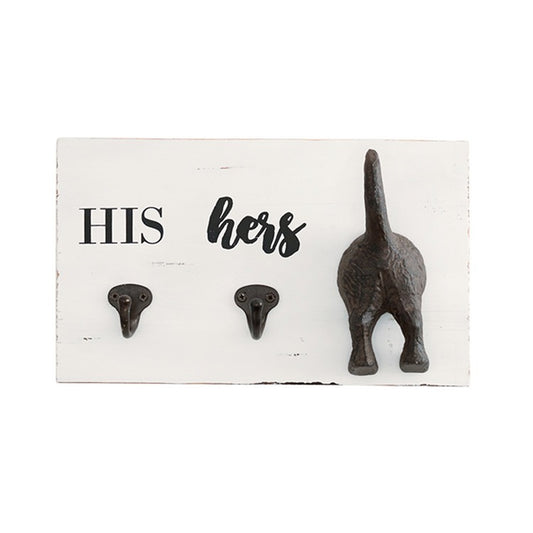 MUD PIE His, Hers & Pup Wall Hook