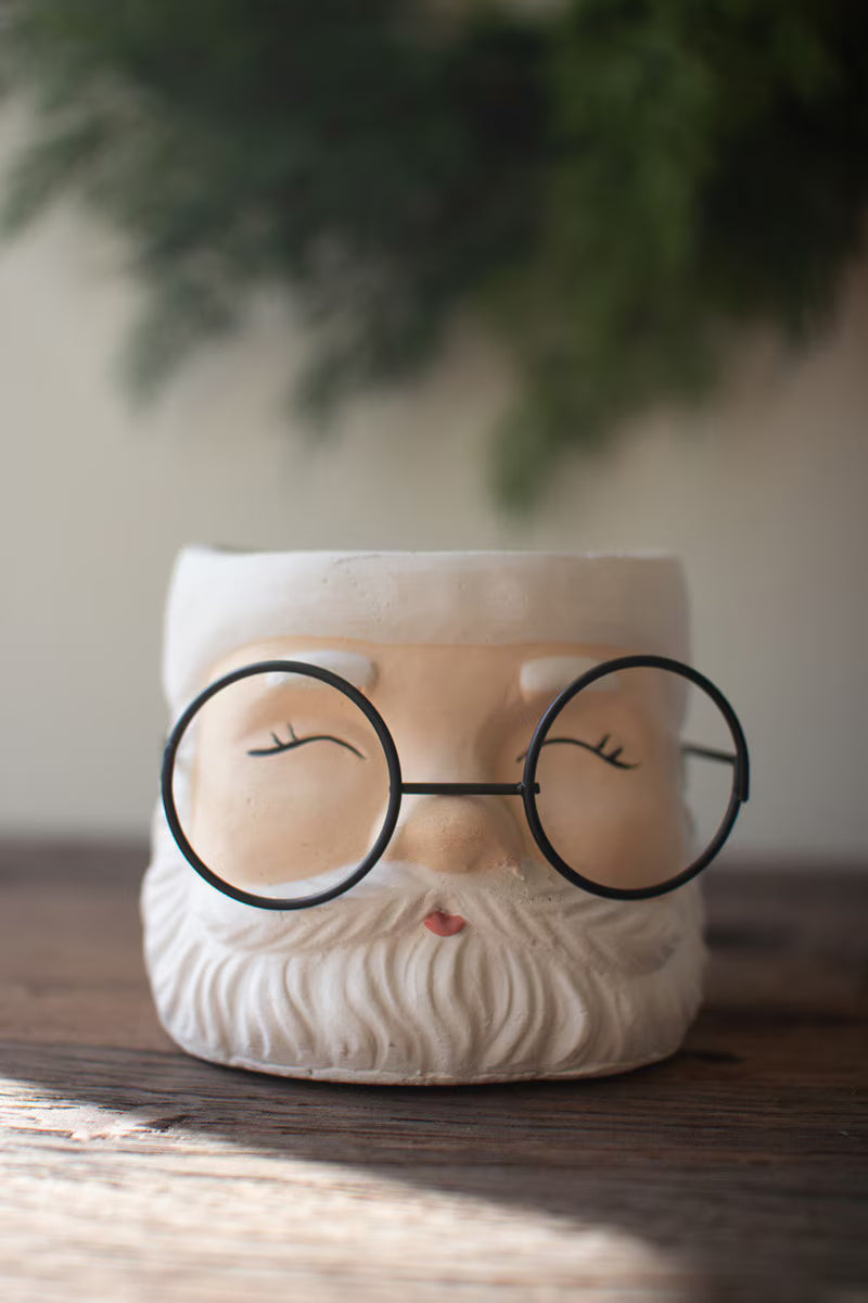 Kalalou Concrete Santa Planters