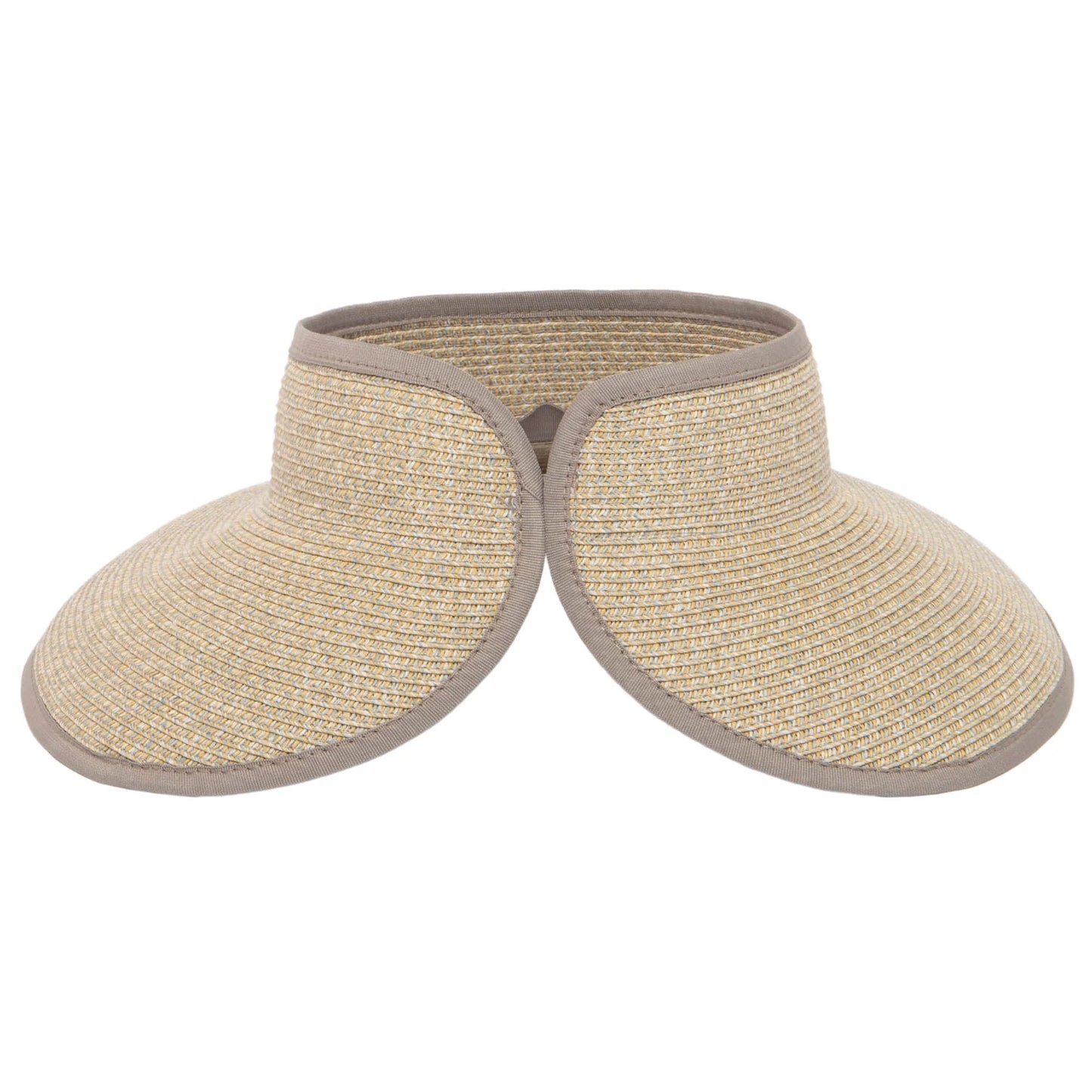 San Diego Hat Company's Signature Women's Ultrabraid Large Brim Visor-Grey/Tan