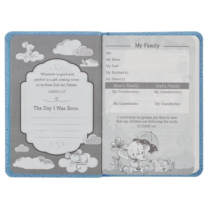 Bible Nlt Infant New Testament Faux Leather, Blue