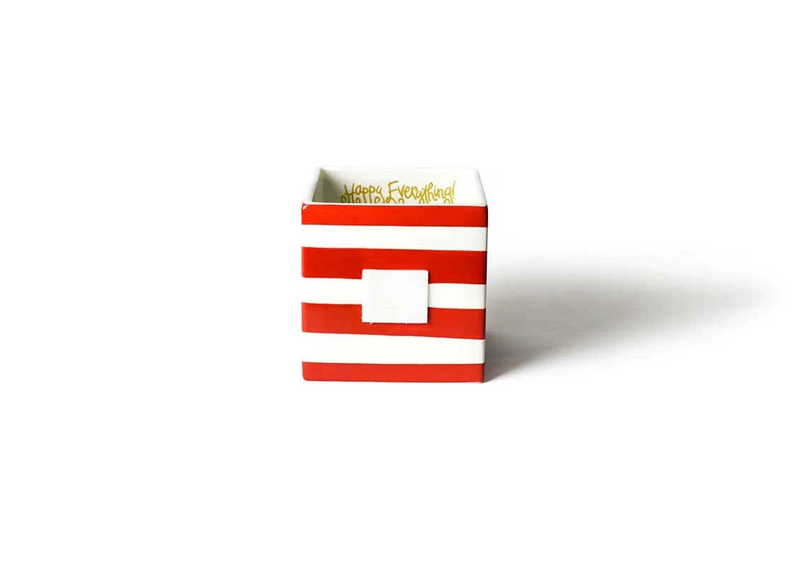 HAPPY EVERYTHING! RED STRIPE MINI NESTING CUBE MEDIUM