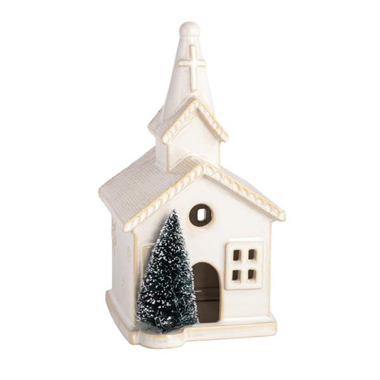 MUD PIE LARGE CERAMIC CHURCH SITTER