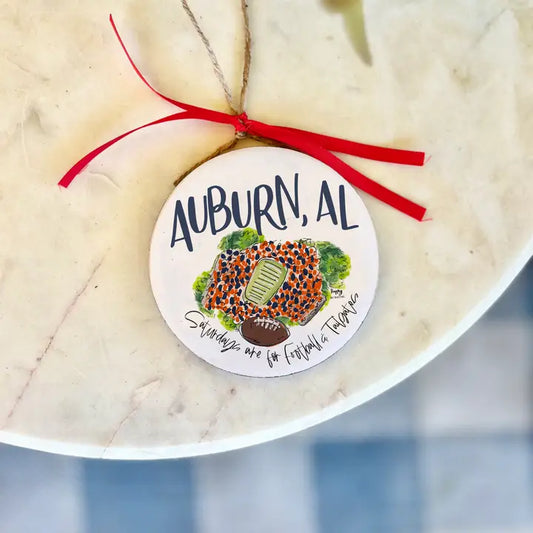 Happy By Rachel, LLC Auburn, Al College Town Christmas Ornament