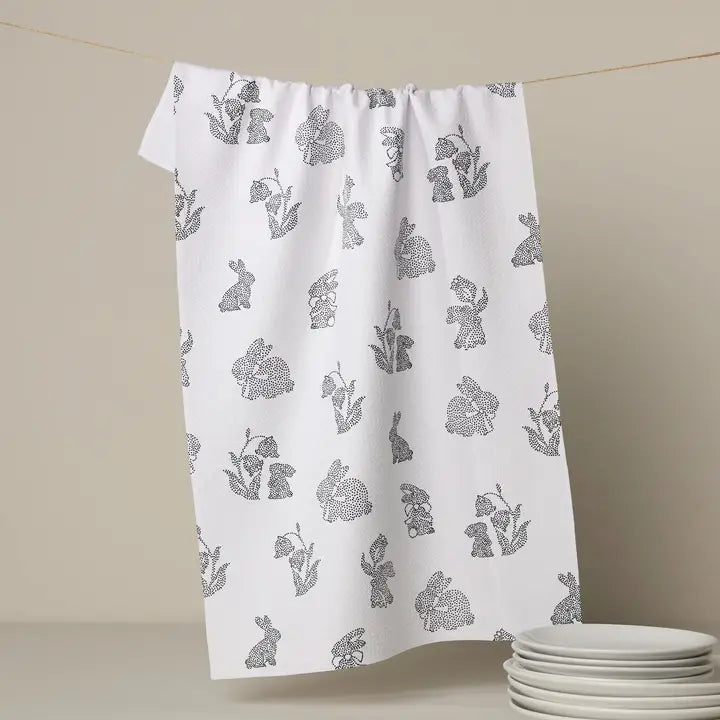Geometry Bunny Dots Tea Towel